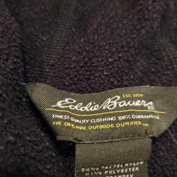 Eddie Bauer Womens Size Medium Black Full Zip Fleece Lined Hoodie Jacket - Picture 5 of 10